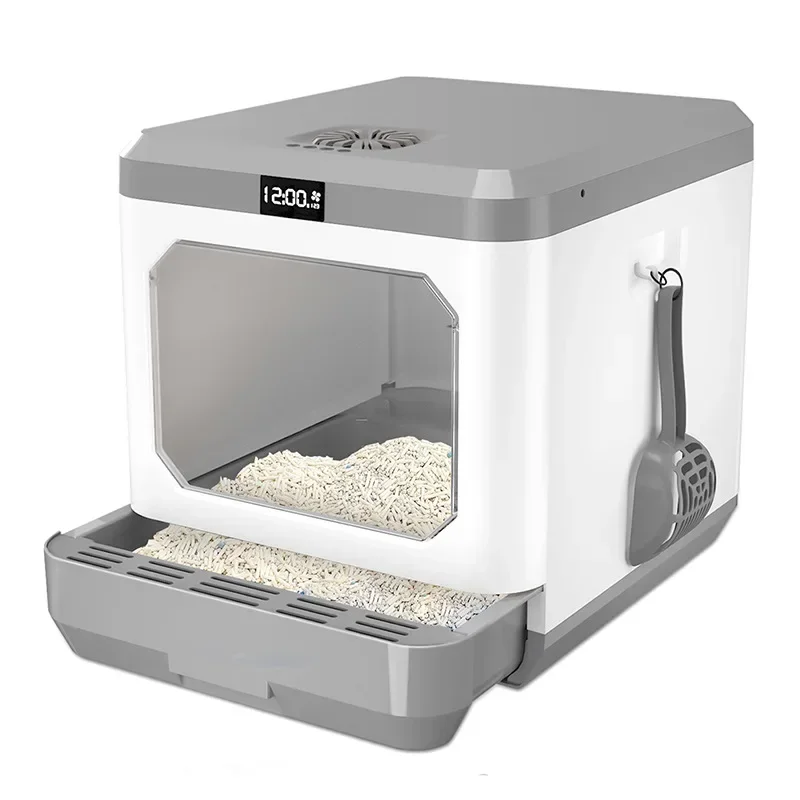 

z Drawer Design Deodorant Cat Toilet Enclosed House Cat Litter Box With Drawer Scoop