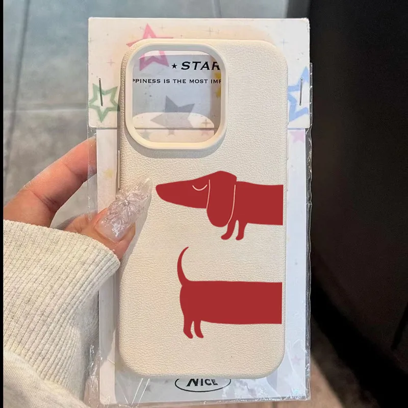 Red Dachshund Pattern Phone Case For iPhone 17 Pro Air 16 15 14 13 12 14 Pro Max 16E X XR XS Max Plus Soft TPU Back Cover Cases - náhled 3