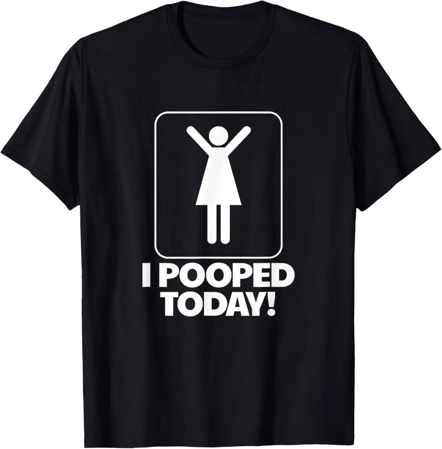 Toilet Humor Funny Women's I Pooped Today T-Shirt 100% Cotton Trendy Y2K Short-Sleeve Tee – Soft, Quick-Drying, &