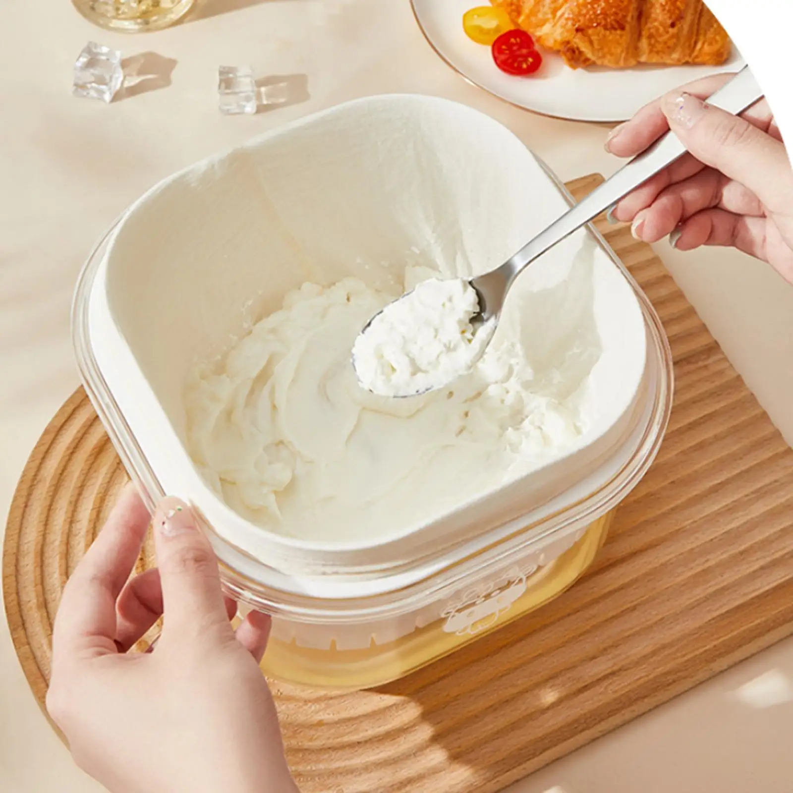 그리스 요구르트 여과기 인체공학적 액세서리 홈메이드 요구르트 필터 그리스 요구르트