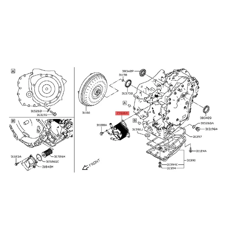 1 PCS Engine CVT Transmission Oil Cooler 21606-3JX1C Silver Metal For Nissan Versa 2012-2019 21606-3JX2C 21606-X420C 216063JX0B