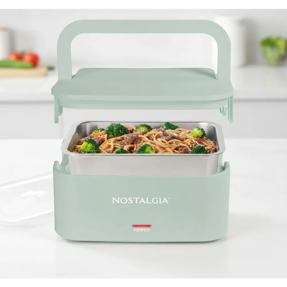 

Электрический ланч-бокс на 32 унции — герметичный портативный подогреватель еды для офиса, путешествий и еды на открытом воздухе