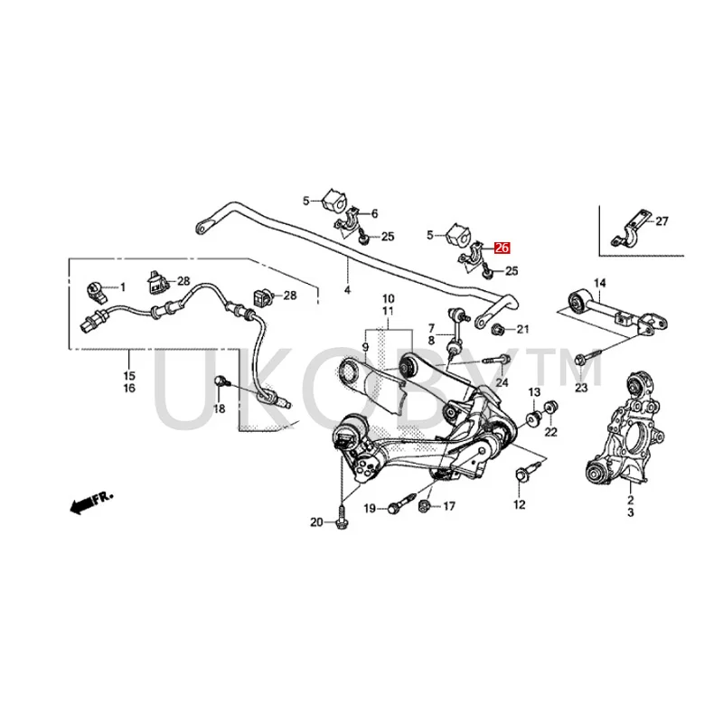 52308SZ5000 Suitable for Ho nd a CR-V Rear stabilizer bar rubber fixing clip stabilizer liner bracket