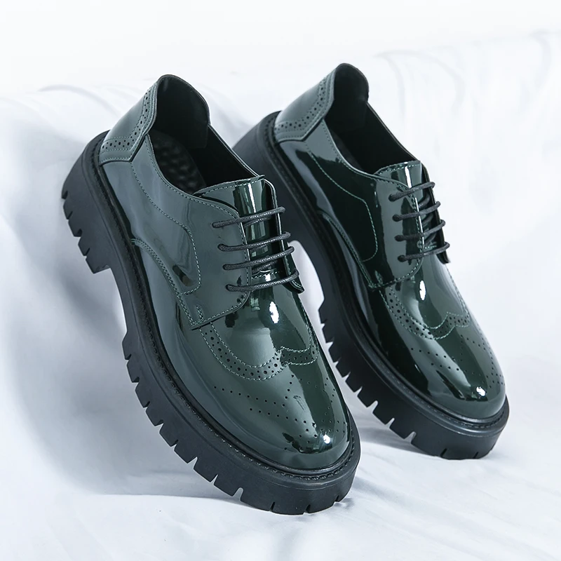 

Весенние мужские модельные туфли высокого качества, мужские оксфорды на платформе, модные деловые свадебные мужские туфли, классические костюмы из коровьей кожи, лоферы
