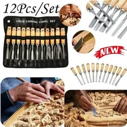 12pcs/Set Wood Carving Set Carving Knife Tools Set Woodworking Hand Tools Handmade Craft Professional Lathe Gouges Tools Knife