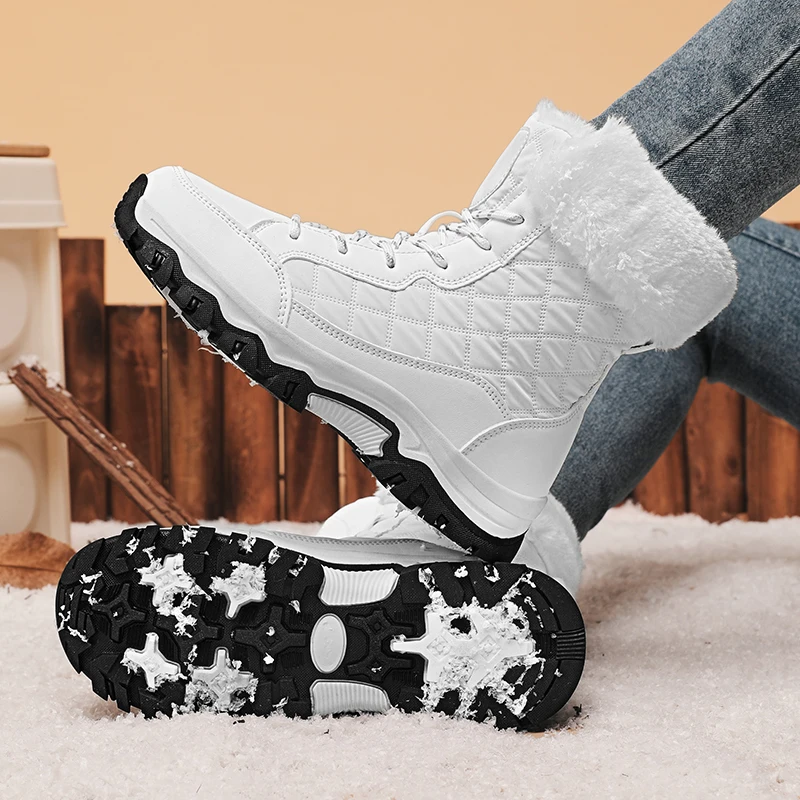 

women ankle boots Lace-Ups plush warm Design Daily Winter Walking Shoes outdoor fashion men shoes