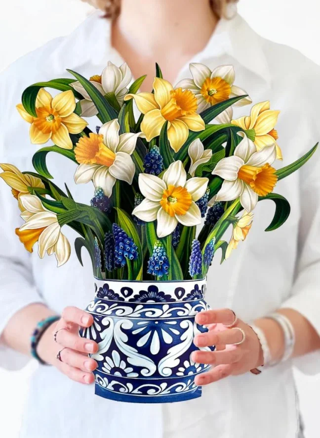 3D Pop Up Flower Greeting Card Paper Up Flower Bouque Postcard Gifts for Birthday Valentine's Mothers Day image 4