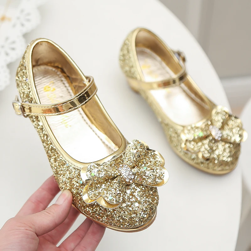 

New Style Elegant princess girls dancing shoe Kids bowknot Lovely flat shoes high-quality kids Pumps shoes