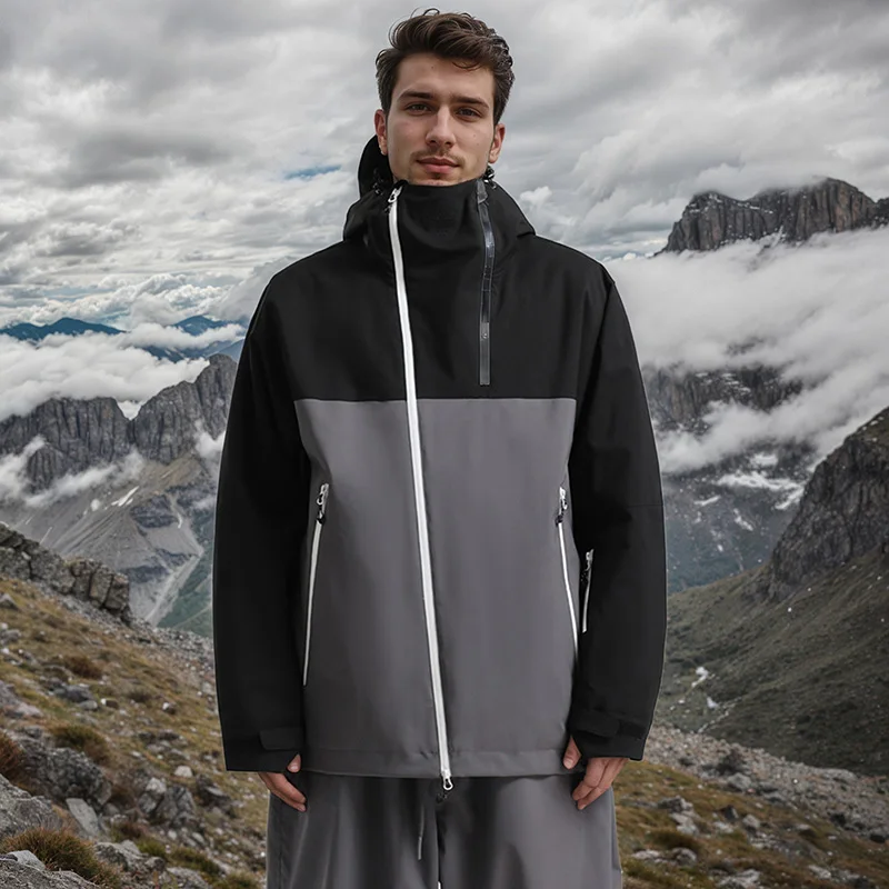 

New Hooded Windproof Waterproof Ski Suit Jackets Woman Man Snow Season Outside Sports Breathable Skiing Wear Tops Adult Clothes