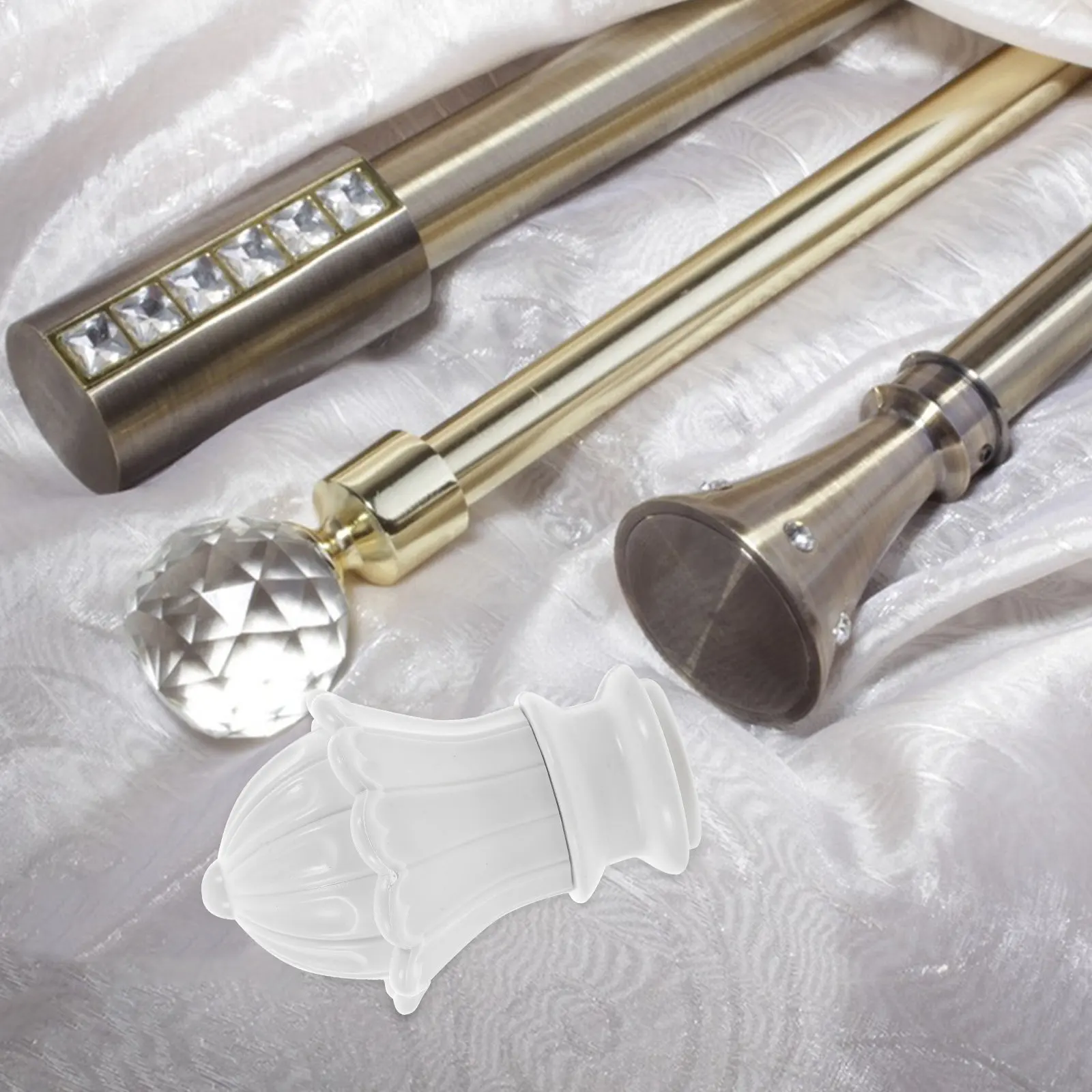 

Набор из 4 пластиковых наконечников для карнизов (только для штанг 26-28 мм), простые стильные декоративные заглушки для карнизов, для дома и офиса, для натяжных карнизов