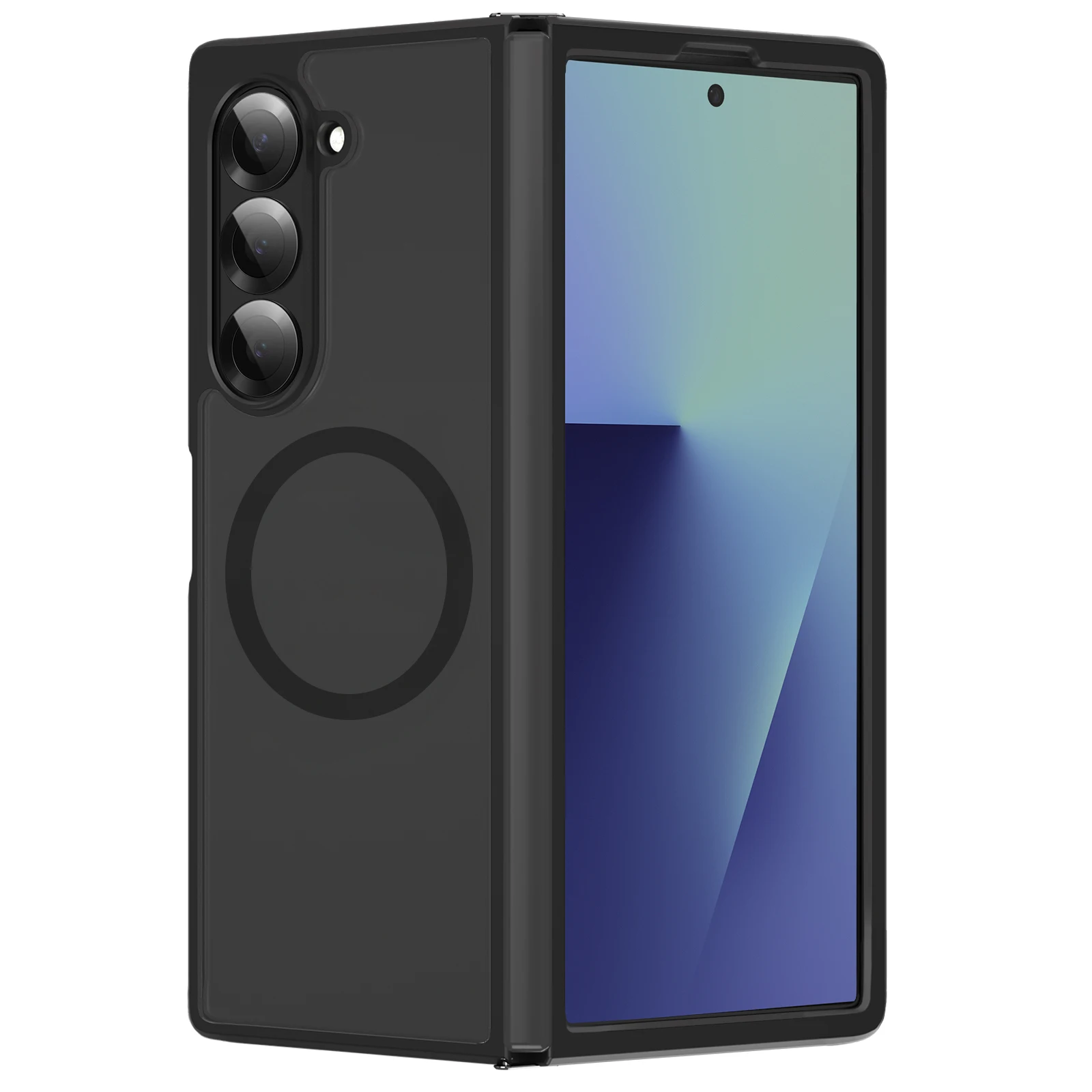 

For Samsung Galaxy Z Fold 7 Magsafe Case Transparent Hinge Folding Shockproof Magnetic Wireless Charging Cover Matte Material