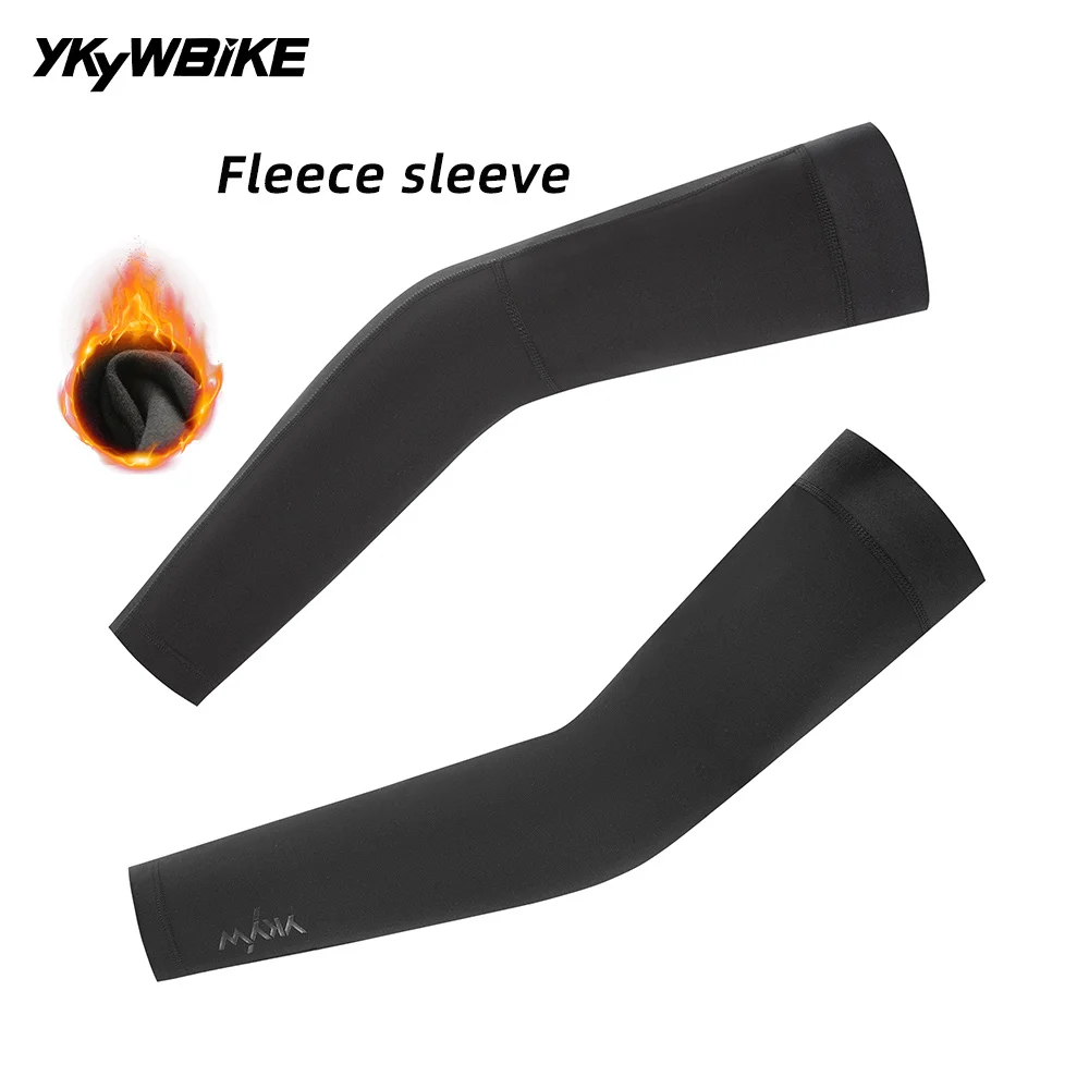 YKYWBIKE Compression Cycling Arm Sleeves Winter Thermal Road Bike Arm Protection Unisex Warmth Fleece Bicycle MTB Arm Sleeve