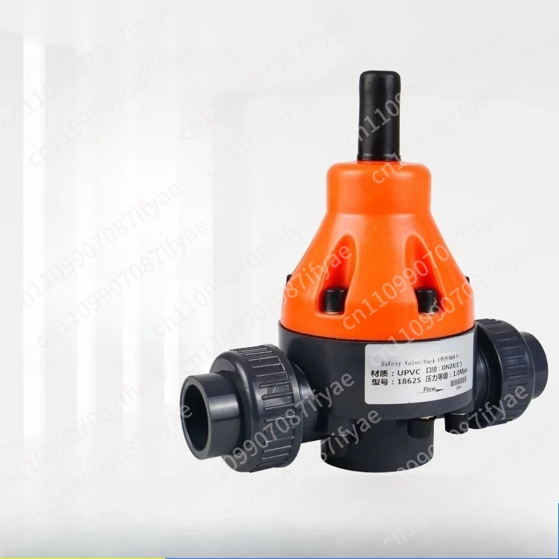 DN15/20/25 UPVC Back Pressure Valve Plastic Pressure Relief Valve Safety Valve for Metering Pump Diaphragm Corrosion Resistant