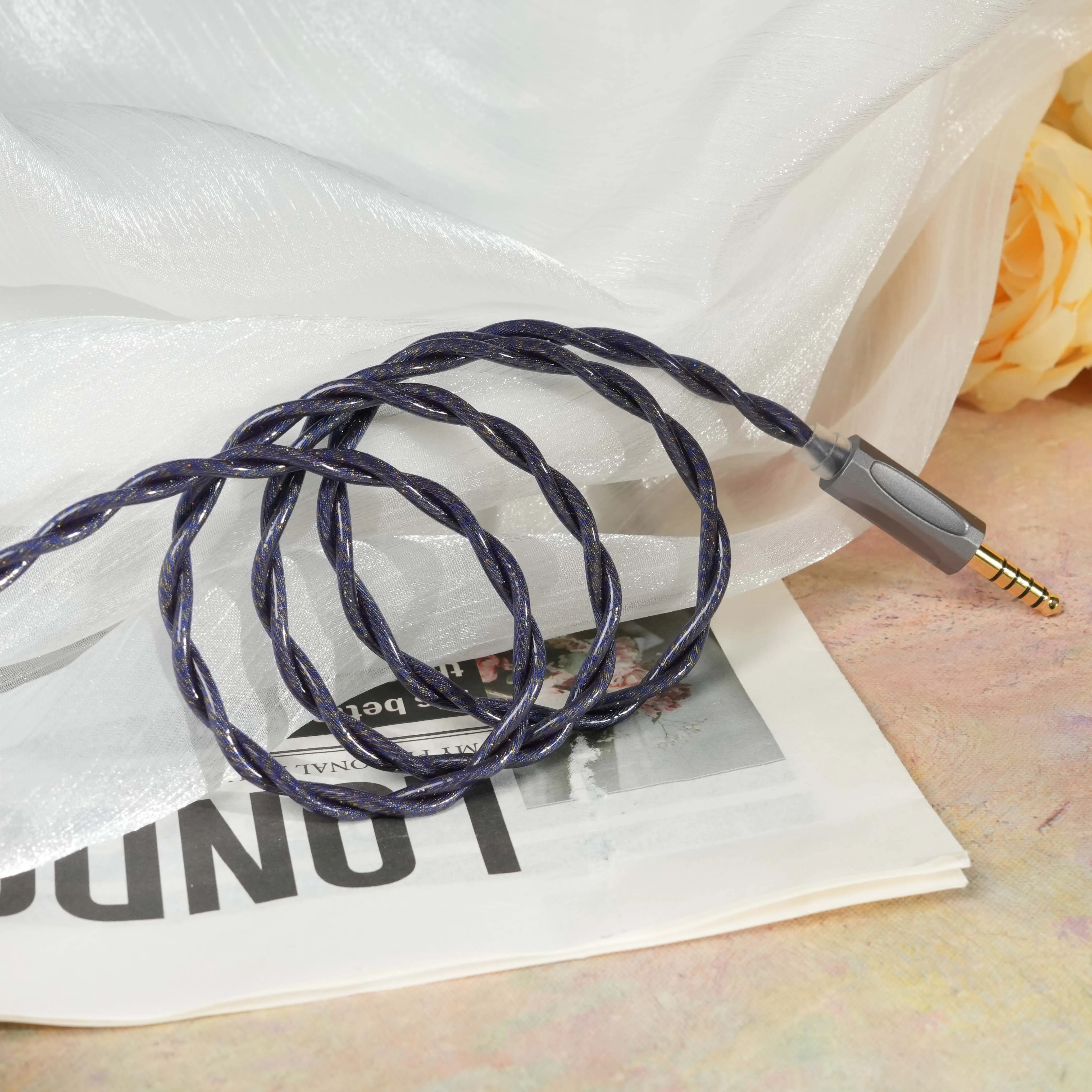 TRKAPLST-06 2core HIFI In-Ear Headphone Extension Cable With 2.5/3.5/4.4/6.35mm IE900 0.78-2PIN MMCX For KZ FIIO image 6