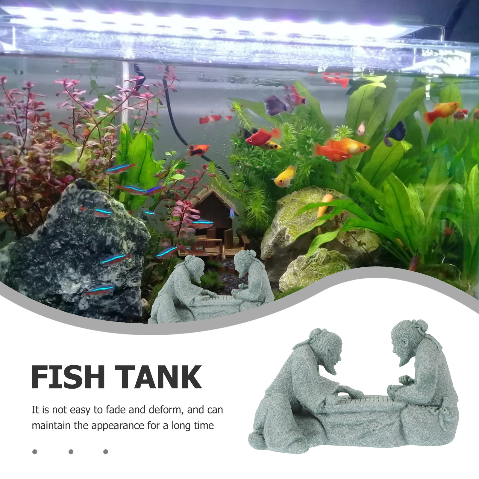 

Chess Player Statue For Aquarium Small Delicate Fish Tank Ornament Decorative Craft Home Garden Decoration