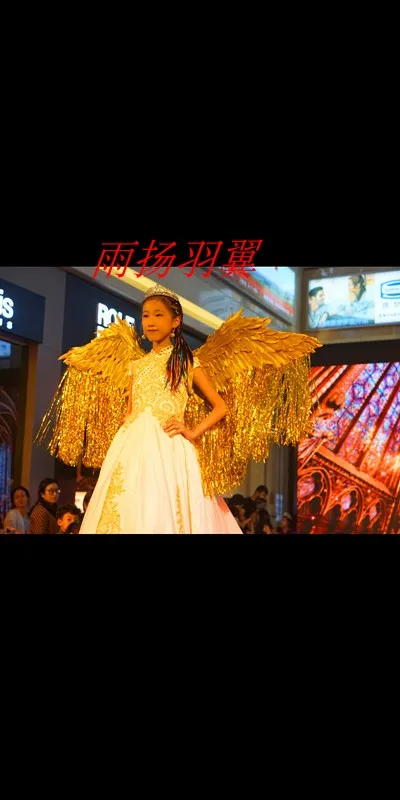 Kids Adult CosPlay Party Swallow Golden Angel Feather Bird Wings Prop Children Halloween Christmas Party