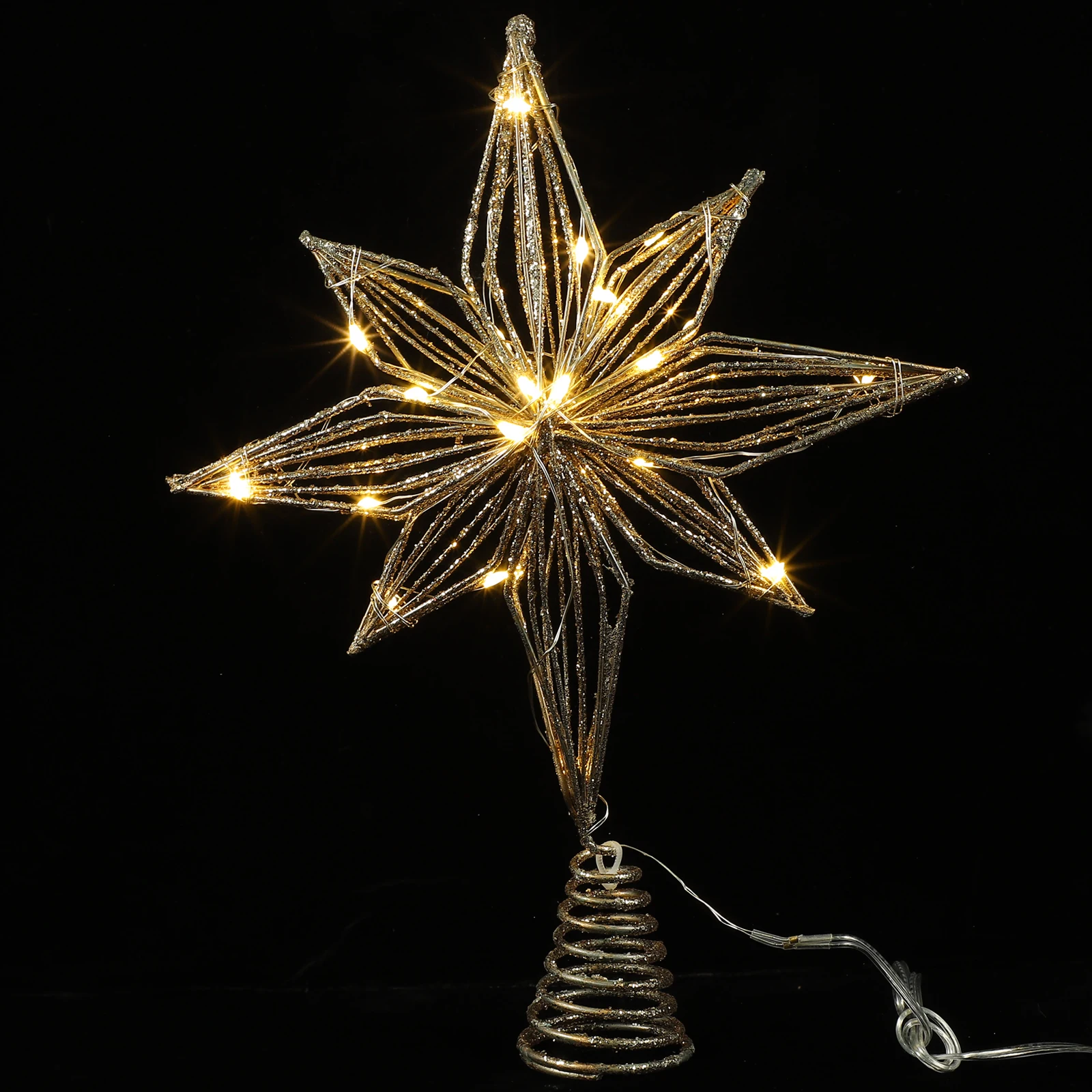 

Lighted Topper 25cm Iron Star Lighted Christmas Tree Star LED Lights Christmas Decoration Xmas Tree Ornament