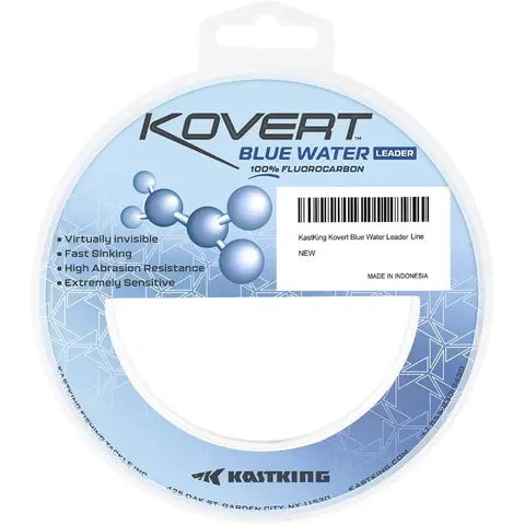 KastKing Kovert Blue Water 100 Linha de pesca de fluorocarbono Líder de pesca transparente para pesca furtiva em águas profundas oferece Extrem