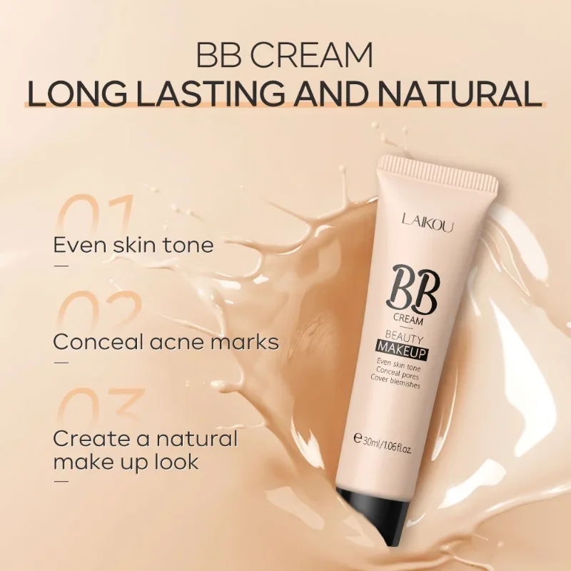 Correttore BB Cream da 30 ml opzionale a 9 colori Primer correttore viso naturale Copertura completa del fondotinta liquido ad alta definizione