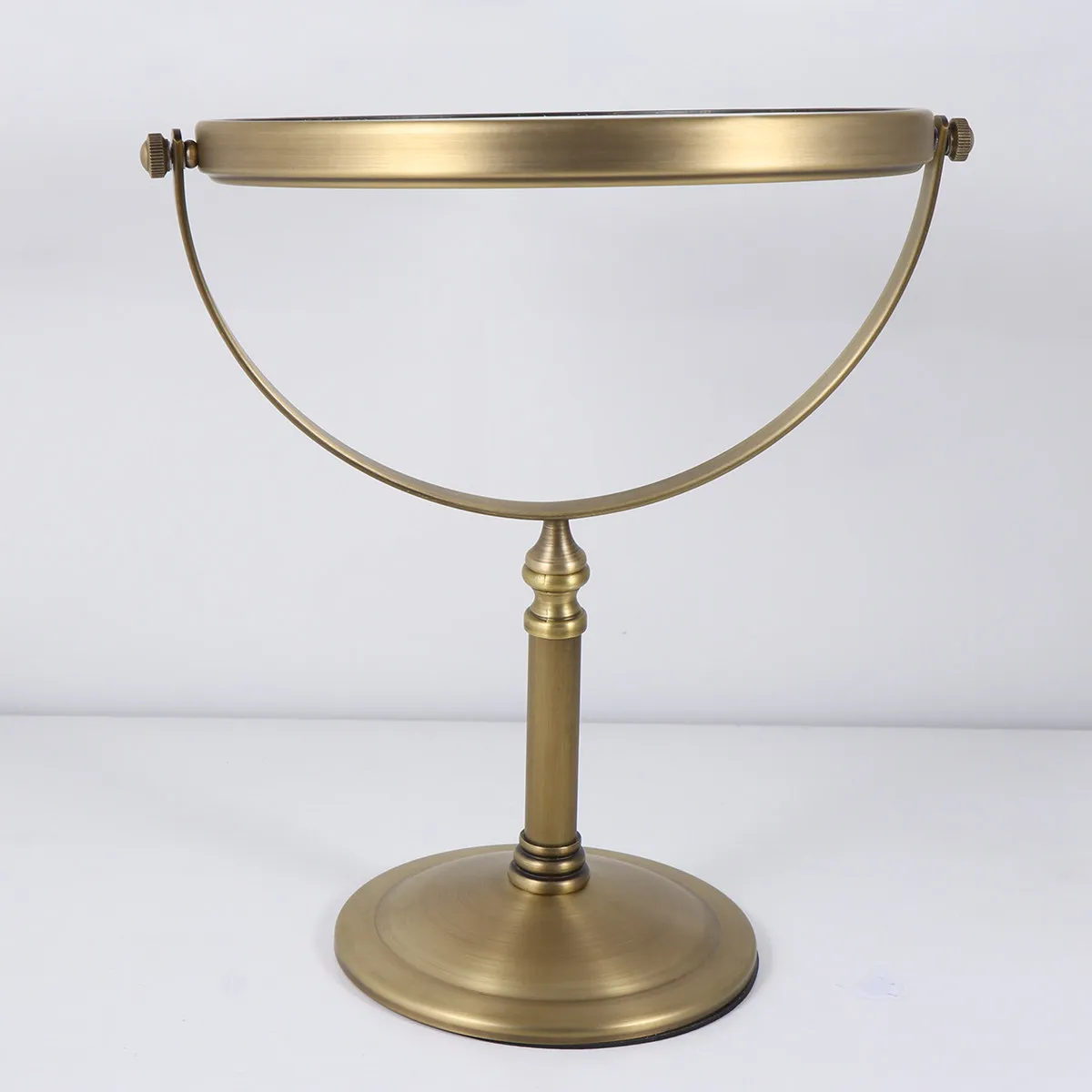 Metal Frame Double Side Table Makeup Mirror 8 Inch 3 Times Magnification Clear Glass for Women Daily Use