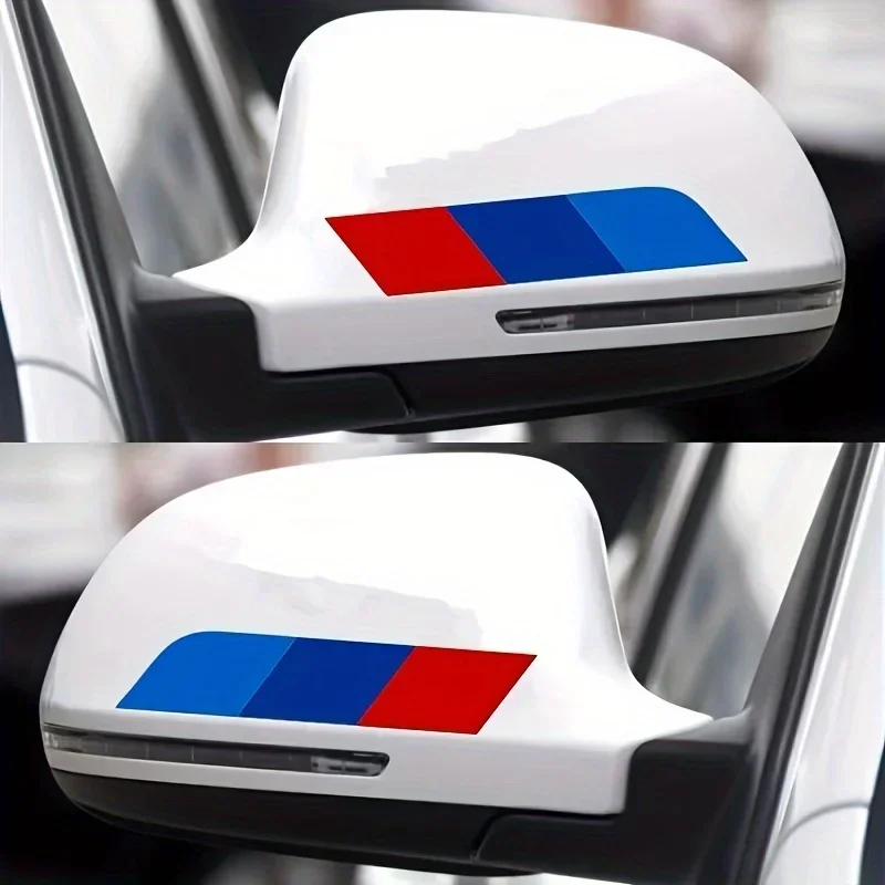 2PCS/SET Dynamic Tri-Color Sticker, Sporty Style, Durable, Ideal for Luggage Notebook, Eye-Catching Auto Aesthetic Decor