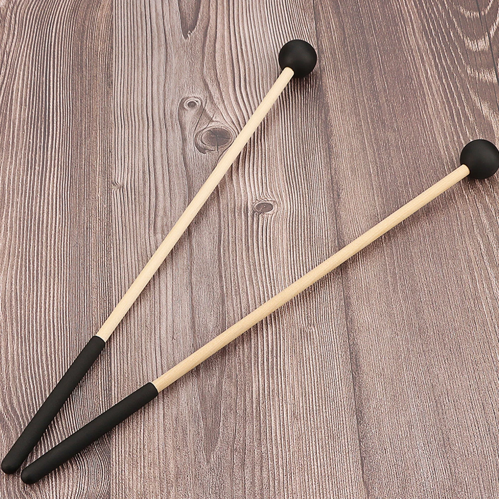 

2 Pcs Wooden Handle Ball Drum Stick Bag Bell Mallets Accessories Kit