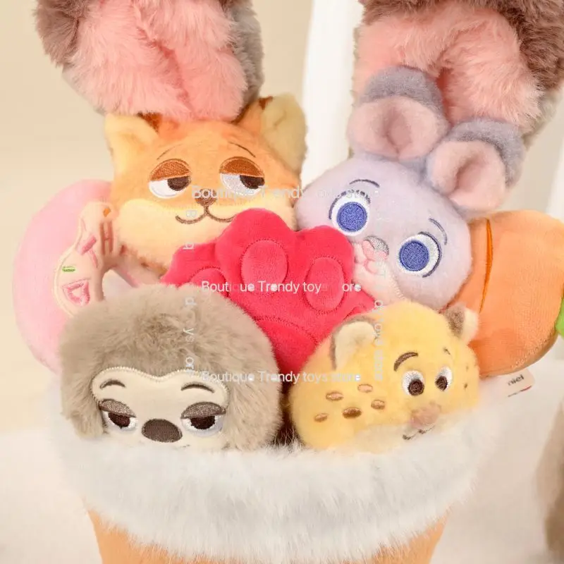Zootopia autentico giocattoli di peluche Cartoon Judy Nick Figura Peluche Bouquet di fiori Camera da letto Ornamento Compleanno per bambini Regali di Natale