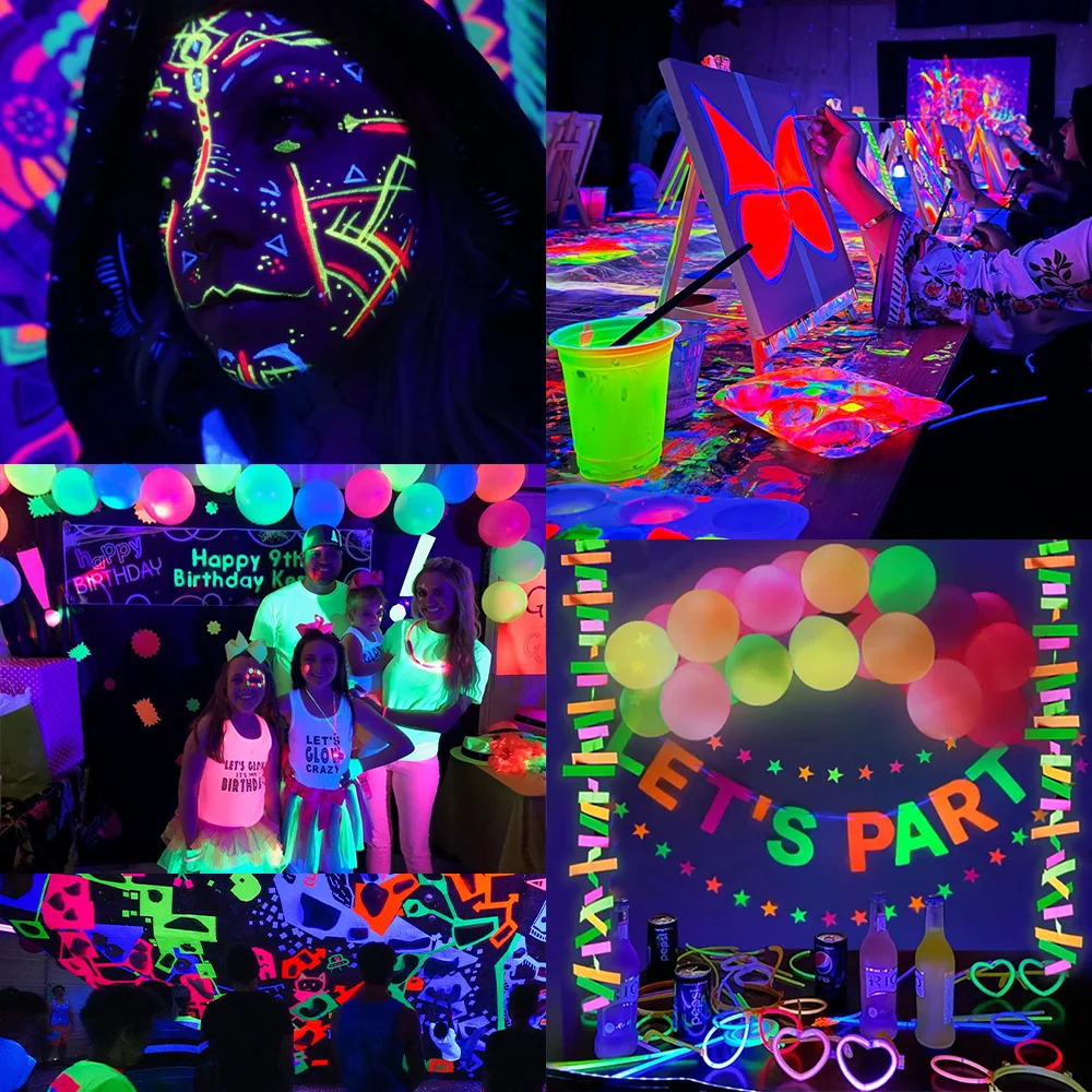 LED UV Black Light 10W/20W/30W Flood Light 385 nm, UV Spotlight with Switch for Holiday Party, DJ, Stage Lighting, Halloween