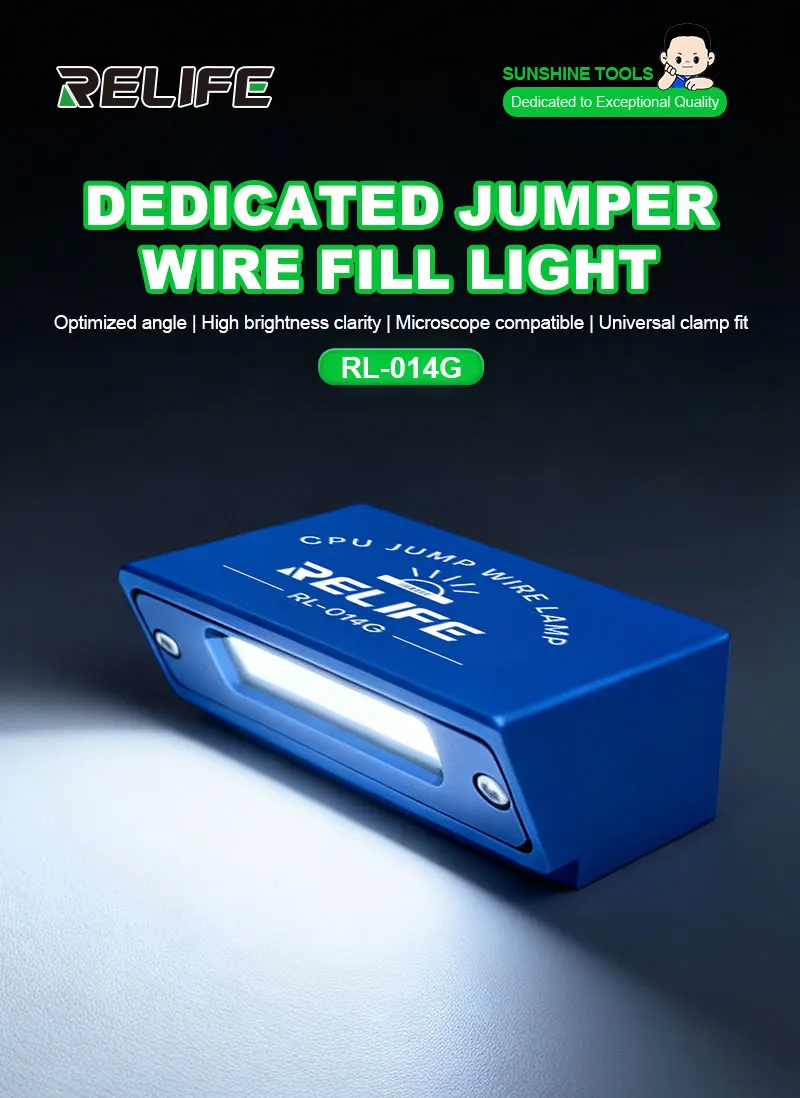 RELIFE RL014G CPU Jumper Wire Fill Light High Brightness Microscope Compatible Universal Clamp TypeC 5V Phone Repair Tool