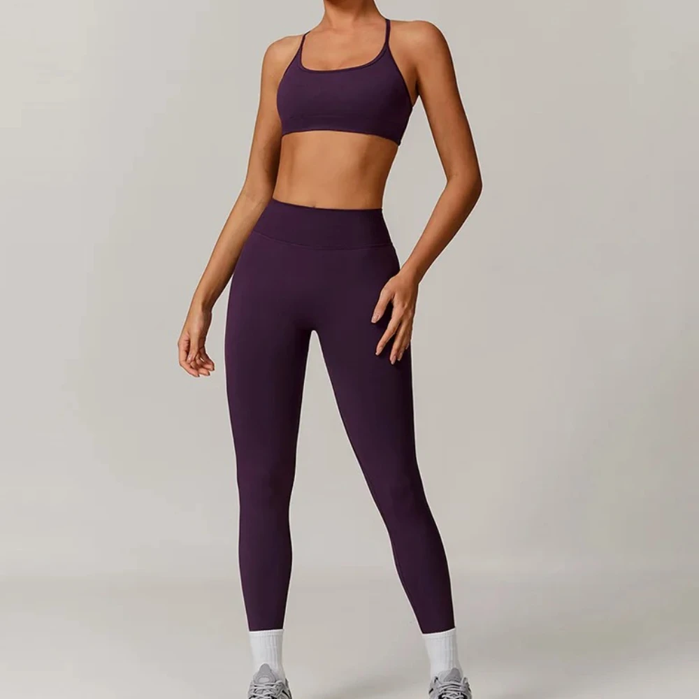 Conjunto de 2 uds de Yoga sin costuras, ropa de gimnasio Sexy, ropa deportiva, trajes de Yoga para mujer, chándal, conjunto de Fitness, chándales, sujetador deportivo para Yoga y gimnasio