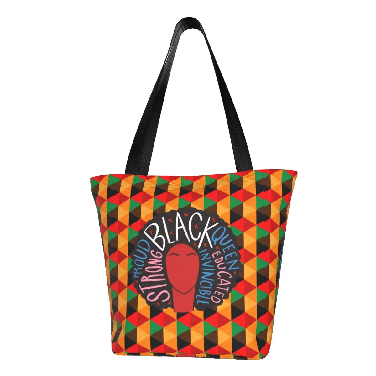 Black African Woman Shopper Bag Queen Print Graphic Shoulder Bag Student Funny Tote Bag Cloth Outdoor Female Handbags