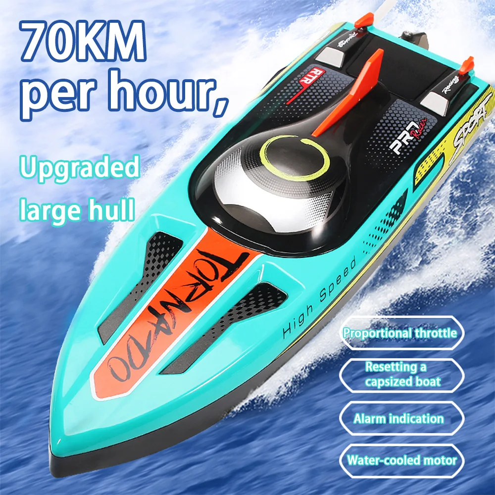 Adult And Child Enthusiasts Remote Control Boat -70 Kilometers Per Hour - Very Exciting Race Remote Control Boat - LED Light