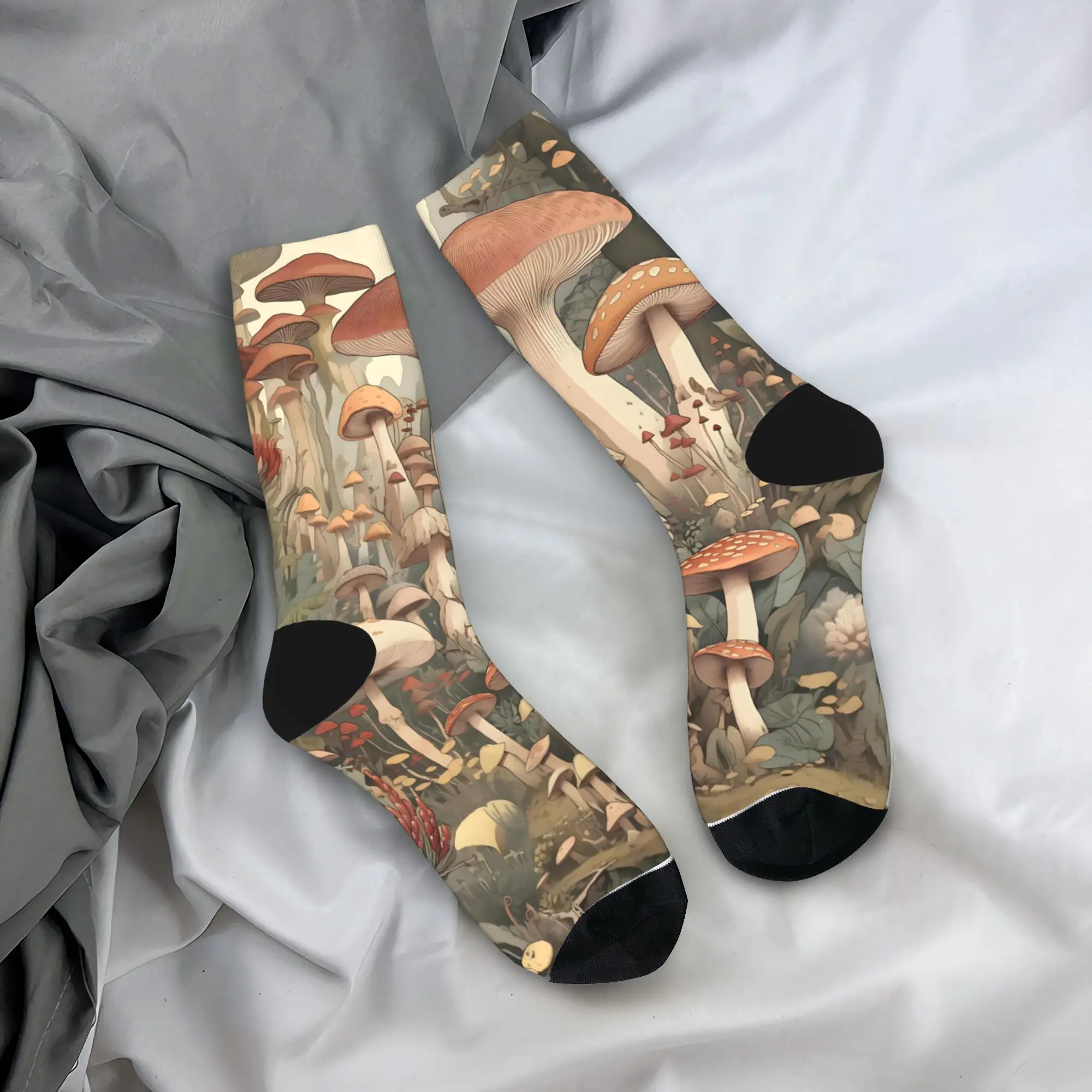 الهيب هوب الفطر الكرتون كرة القدم الجوارب نبات الغابات البوليستر الجوارب الطويلة للجنسين عدم الانزلاق