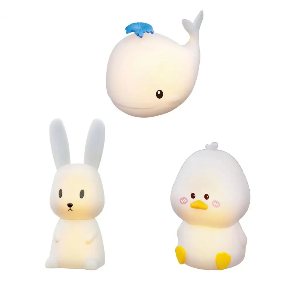 Touch Sensor LED Whale Night Light Colorful Nightlights Rechargeable Silicone Aimal Lamp For Children Baby Christmas Gift Lamp