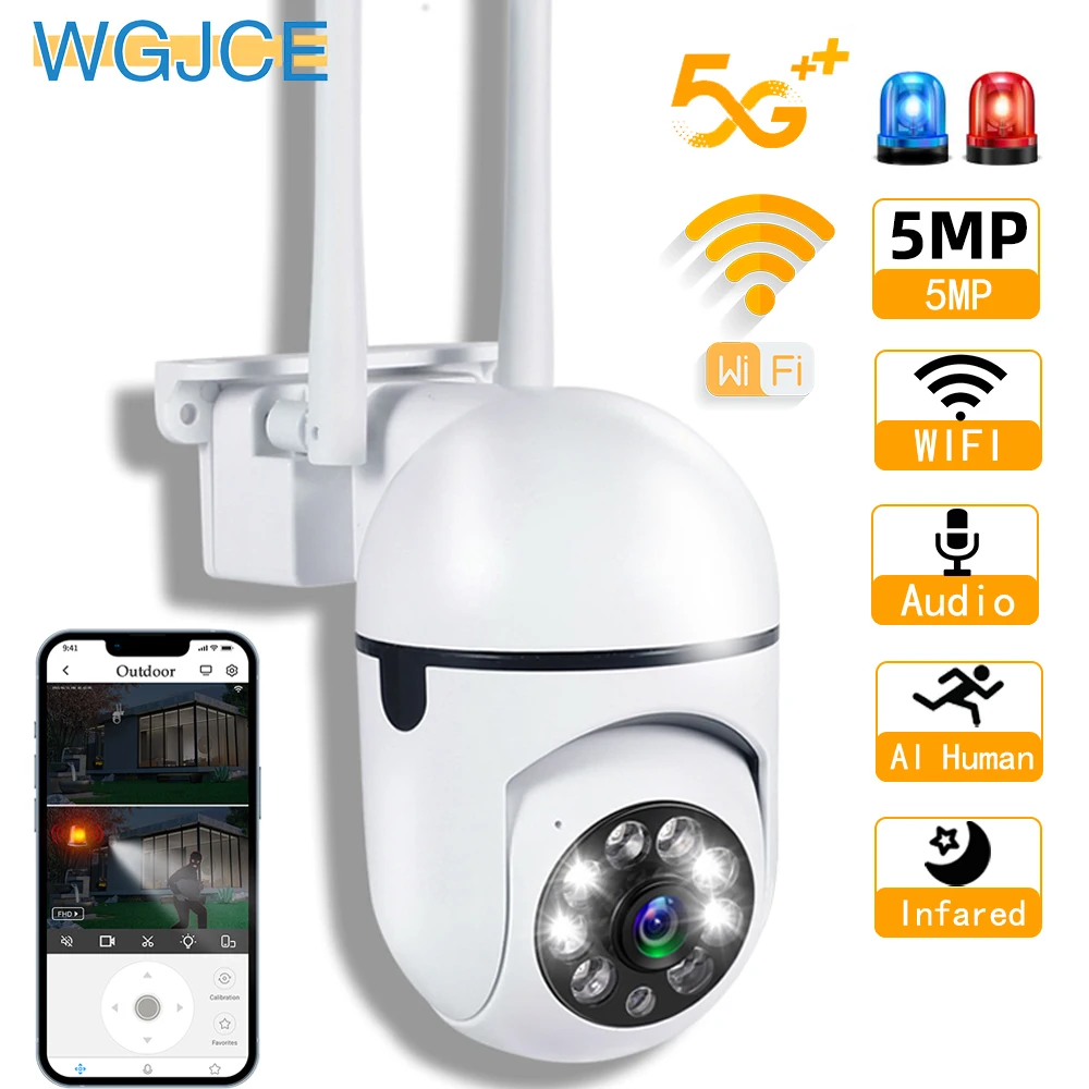 

5G IP Camera Wifi 2 3 5MP Outdoor Waterproof Surveillance Security Camera 4.0X Zoom External Wireless Monitor Track Night Vision