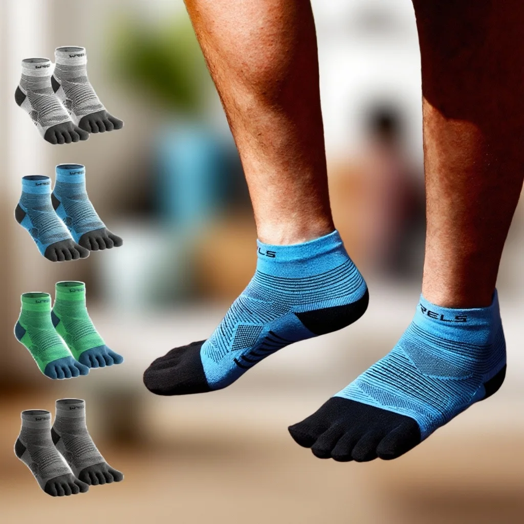 

Men Five Finger Toe Socks Low Cut Running Blister Prevention Quick Drying Coolmax Sports Cycling Athletic Thin Socks