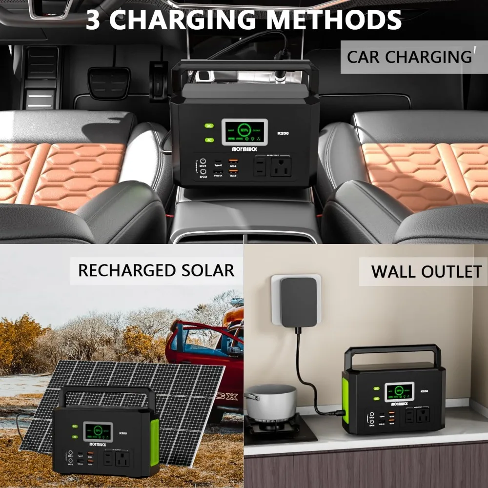 محطة طاقة محمولة 200 وات مع مخرج تيار متردد 110 فولت، بطارية احتياطية 32000 مللي أمبير في الساعة للاستخدام في حالات الطوارئ في المنزل وفي الهواء الطلق #5
