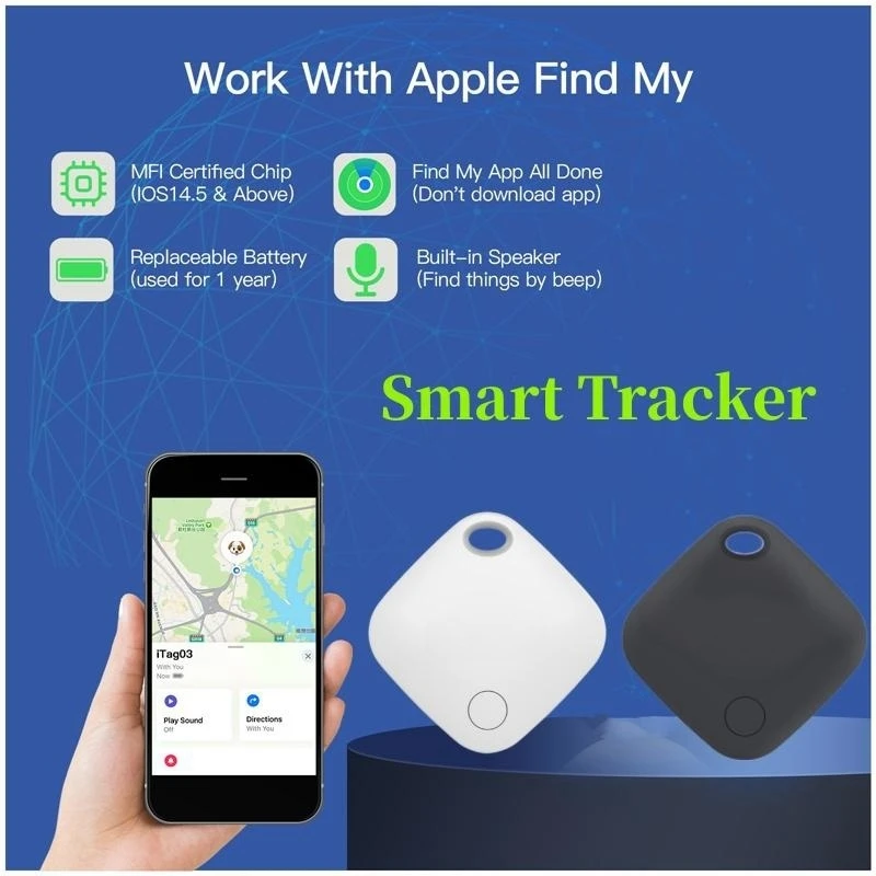 

Pet GPS Tracker Smart Bluetooth-compatible Itag Anti-lost Device Tracker for Wallet Kids Dog Key Finder Locator IOS Find My App