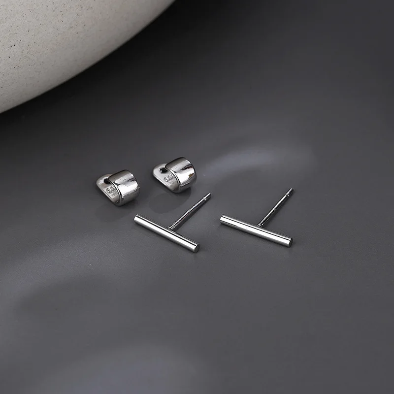VENTFILLE 925 Sterling Silver Geometry Studs Earring for Women Splicing Korean Hip Hop Versatile Jewelry Gift Dropshipping