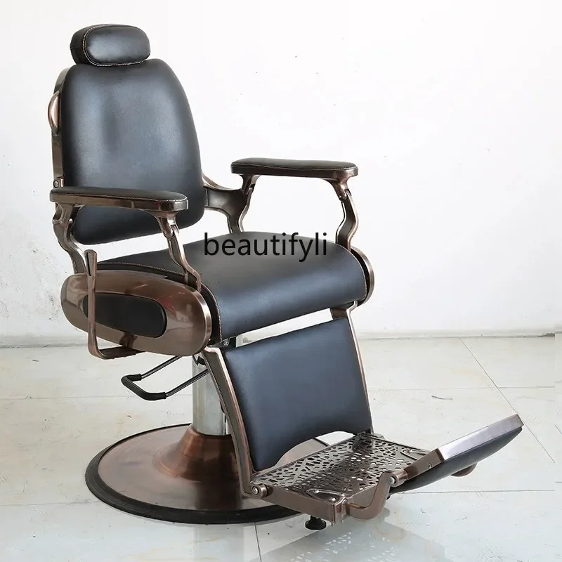 

Barber Shop Vintage Barber Oil Head Large Chair Adjustable and Inverted Hair Salon Chair Large Chair