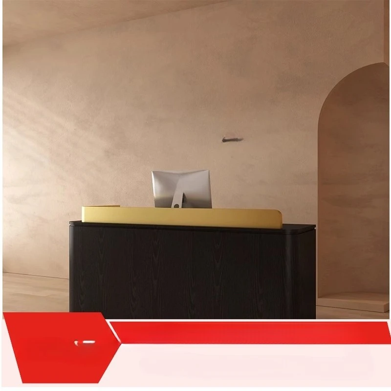 

Clothing store black light luxury checkout page store checkout desk hotel entrance welcome reception front desk