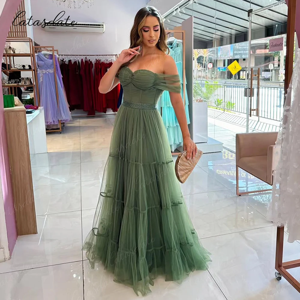 Catasdate Off Shoulder Party Dress Formal Evening Dress Off Shoulder Wedding Guest Dresses vestidos de fiesta