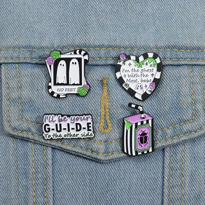 مضحك لا قدم شبح المينا دبوس ، دبابيس القوطية الهالفي ، الملابس طية صدر السترة شارة ، يكون دليلك إلى الجانب الآخر ، مجوهرات عيد الفصح