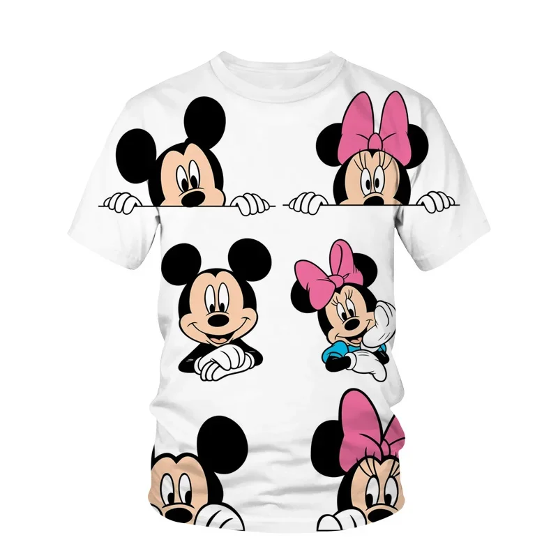 2024 Disney Mickey 3d Print Short Sleeve Mickey Mouse Fashion Summer Cartoon Kids Boy Girls T-shirt