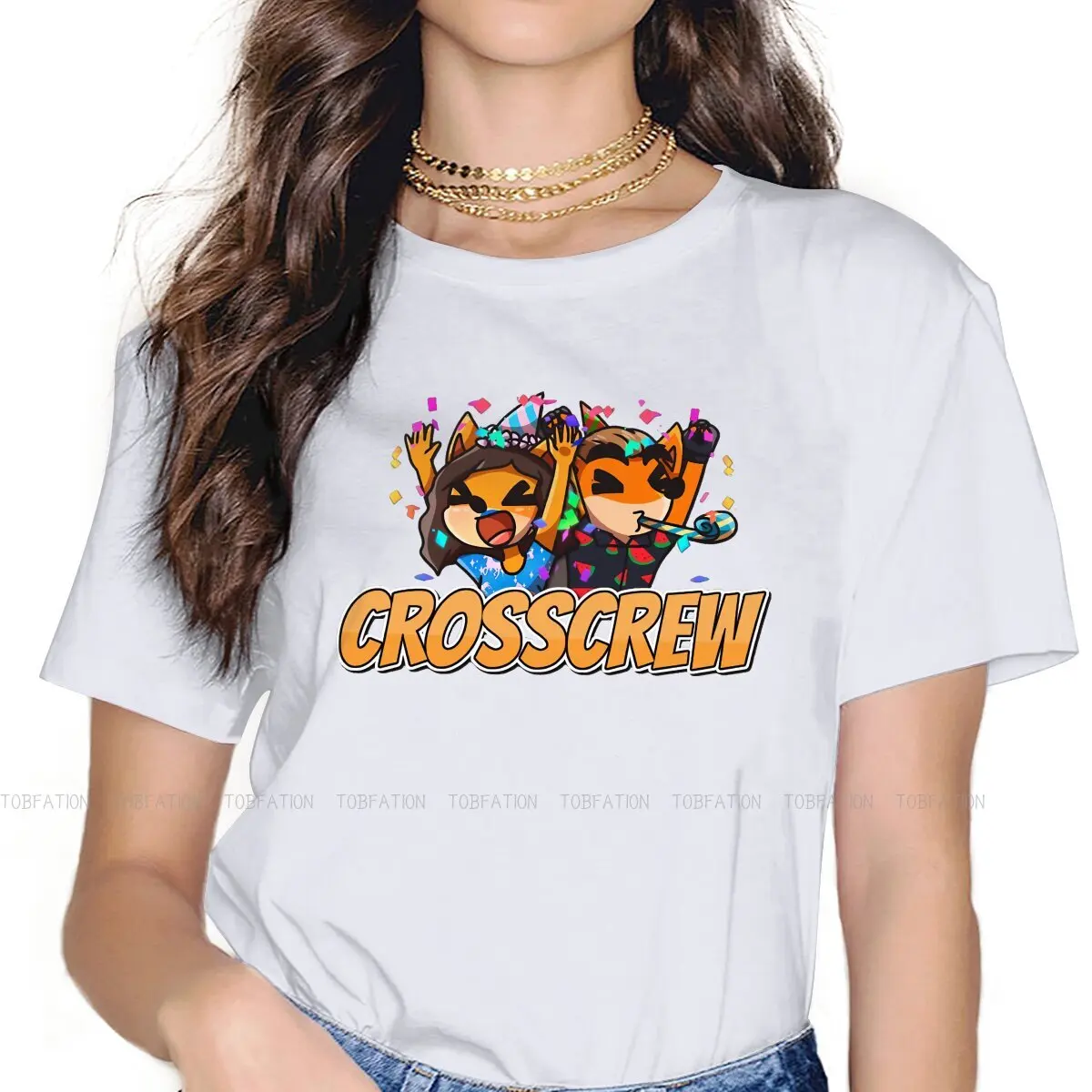 CrossCrew Addy Mylko Celebrate Merch Women's TShirt Crash Bandicoot Game Girls Graphic Tees 5XL Cotton Female T Shirt Hipster