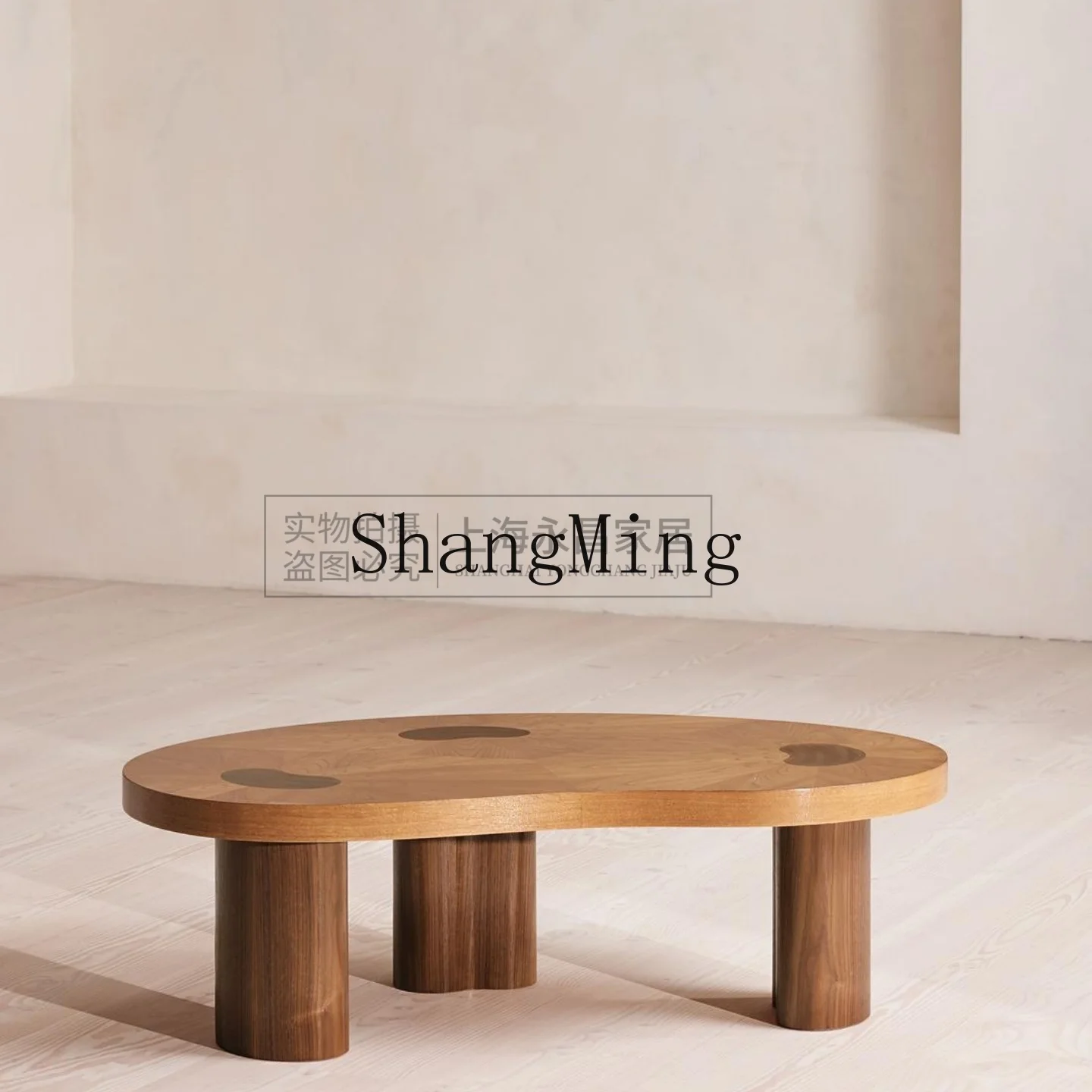 

CL simple wabi-sabi style solid wood coffee table medieval style special-shaped tea table reception negotiation coffee table
