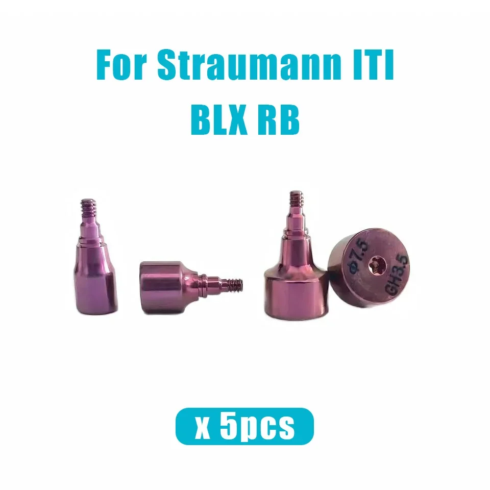 5Pcs Set Dental Implant Healing Abutment for Straumann ITI BLX RB Titanium Healing Cap Screw Retained Prosthetic Accessory