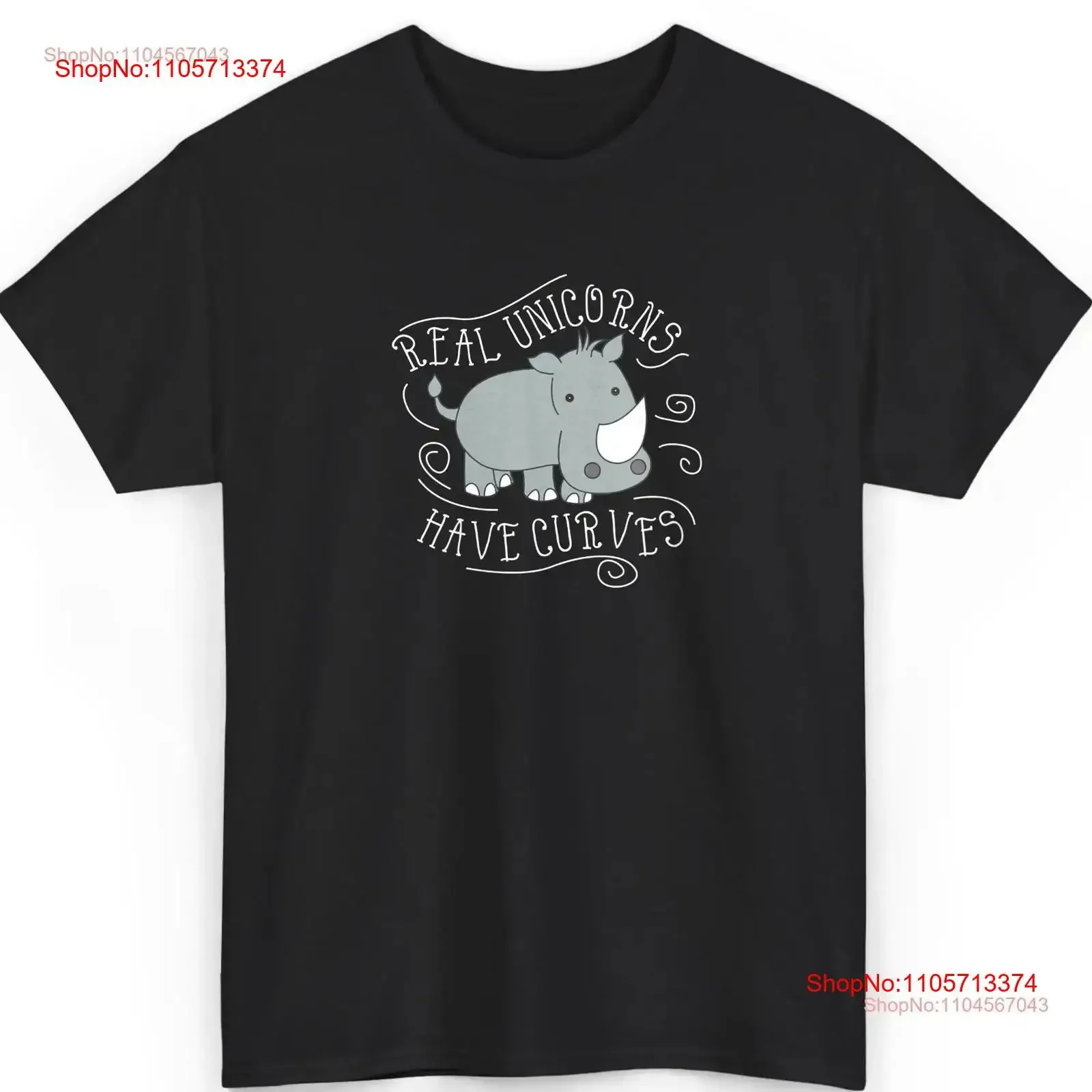 Funny Rhino T Shirt Real Unicorns Have Curves Cute Animal Lover Humor Apparel Body Positivity Unique vintage Washed graphic