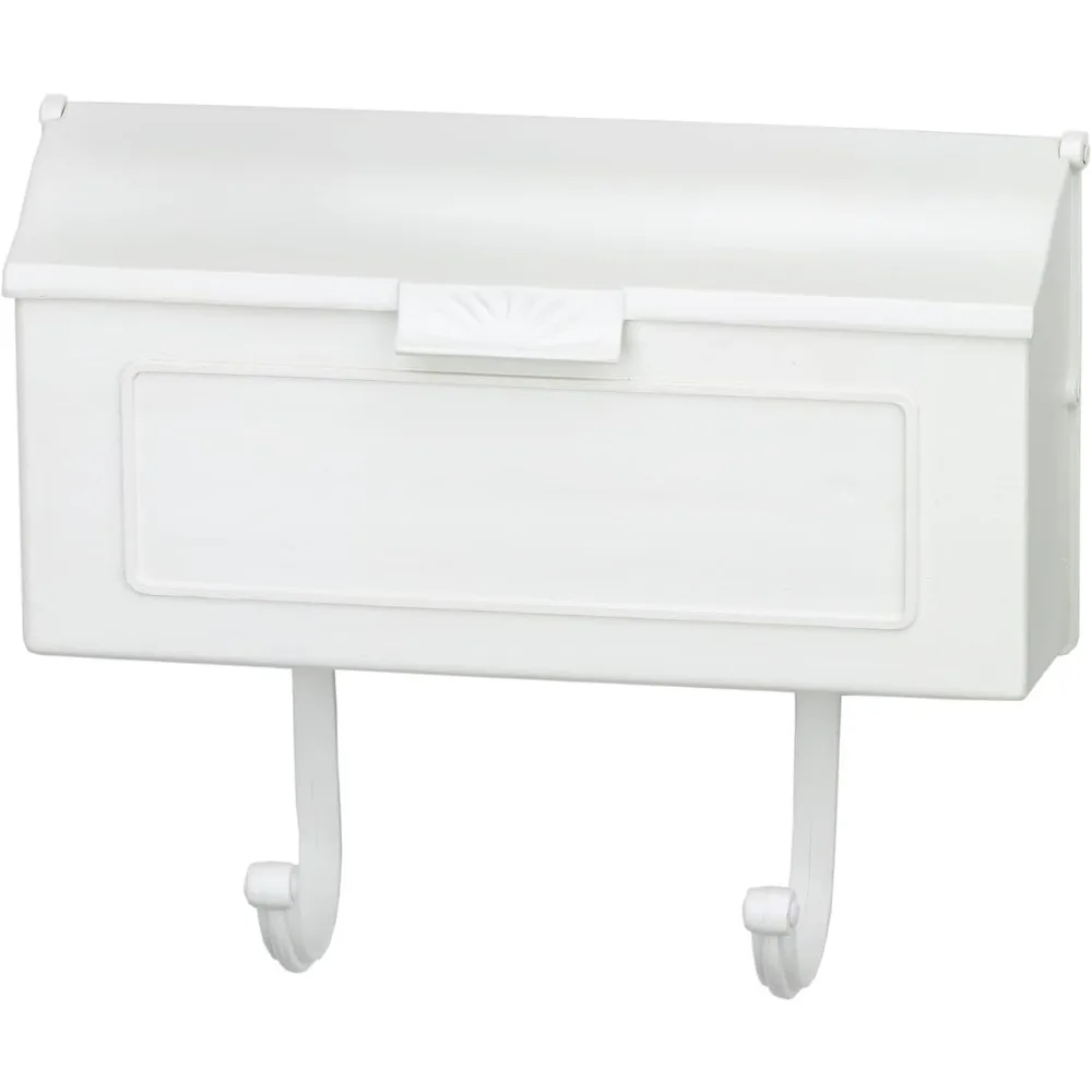 

Metal Mailbox with Newspaper Hooks, Easy to Install Wall Mount, Heavy Duty, Rustproof Coated Paint, Horizontal Mail Box