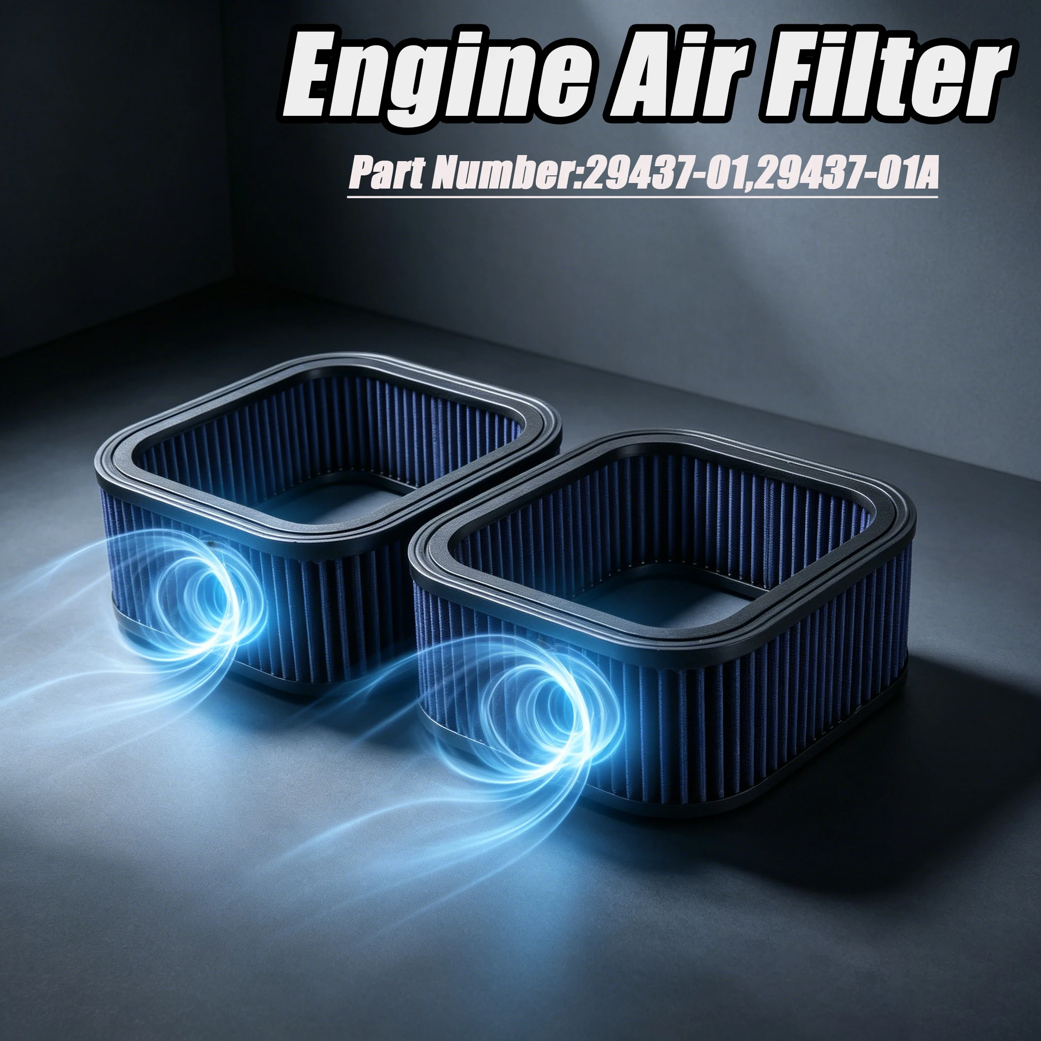 2pcs Motorcycle Air Filter For Harley VRSC V-ROD Muscle Night Rod 76 CI High Flow Washable Engine Air Intake Filter Cleaner